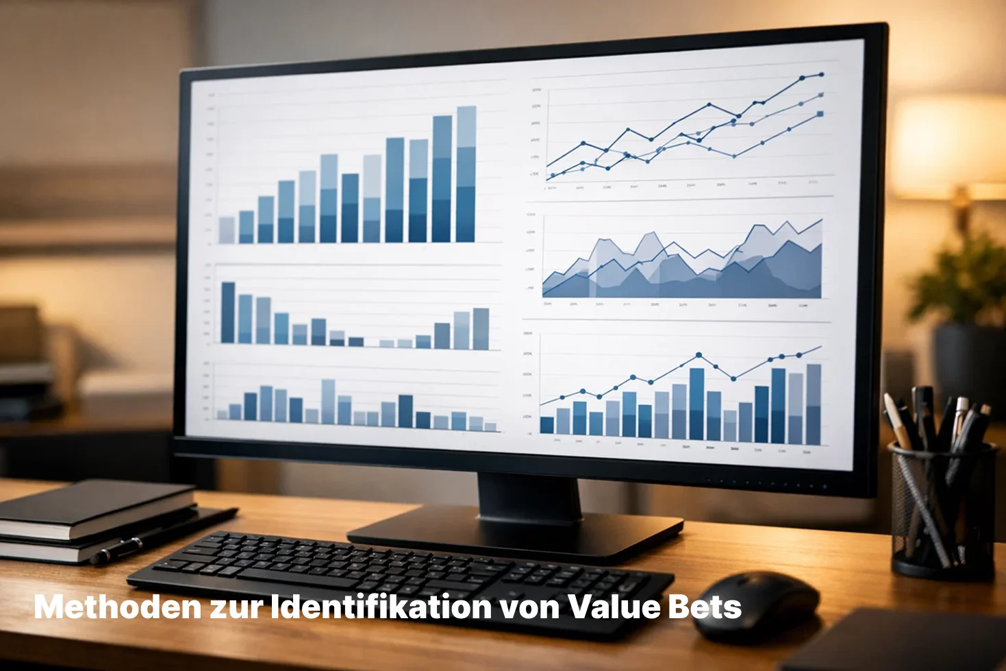 Bildschirm mit Statistiken und einfachen Diagrammen zur Datenanalyse